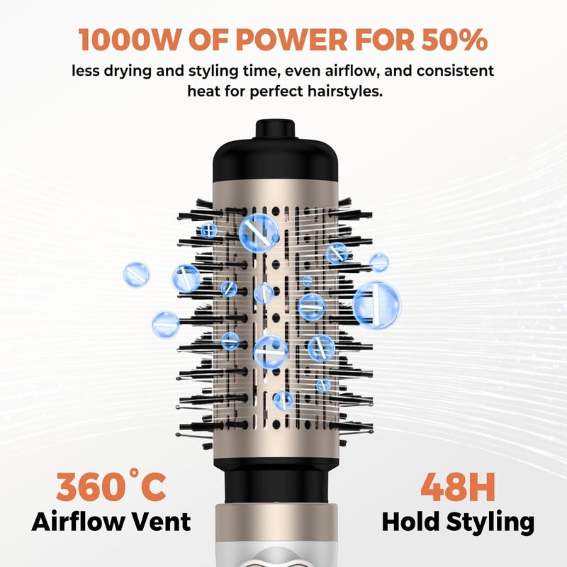 OKWRAP Hair Dryer Brush, 3-in-1 Rotating Round Hot Air Brush - Image 5